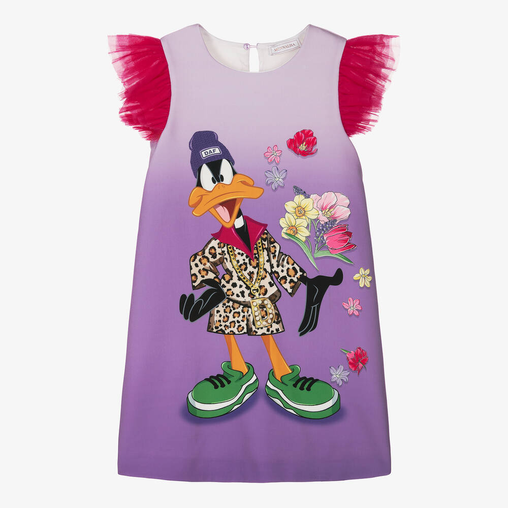 Monnalisa - Teen Girls Purple Looney Tunes Dress | Childrensalon