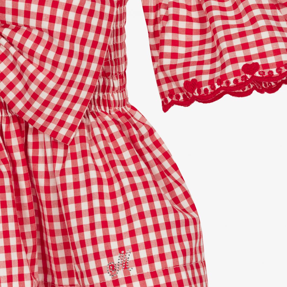 Monnalisa-Красный топ в клетку для девочек-подростков | Childrensalon Outlet