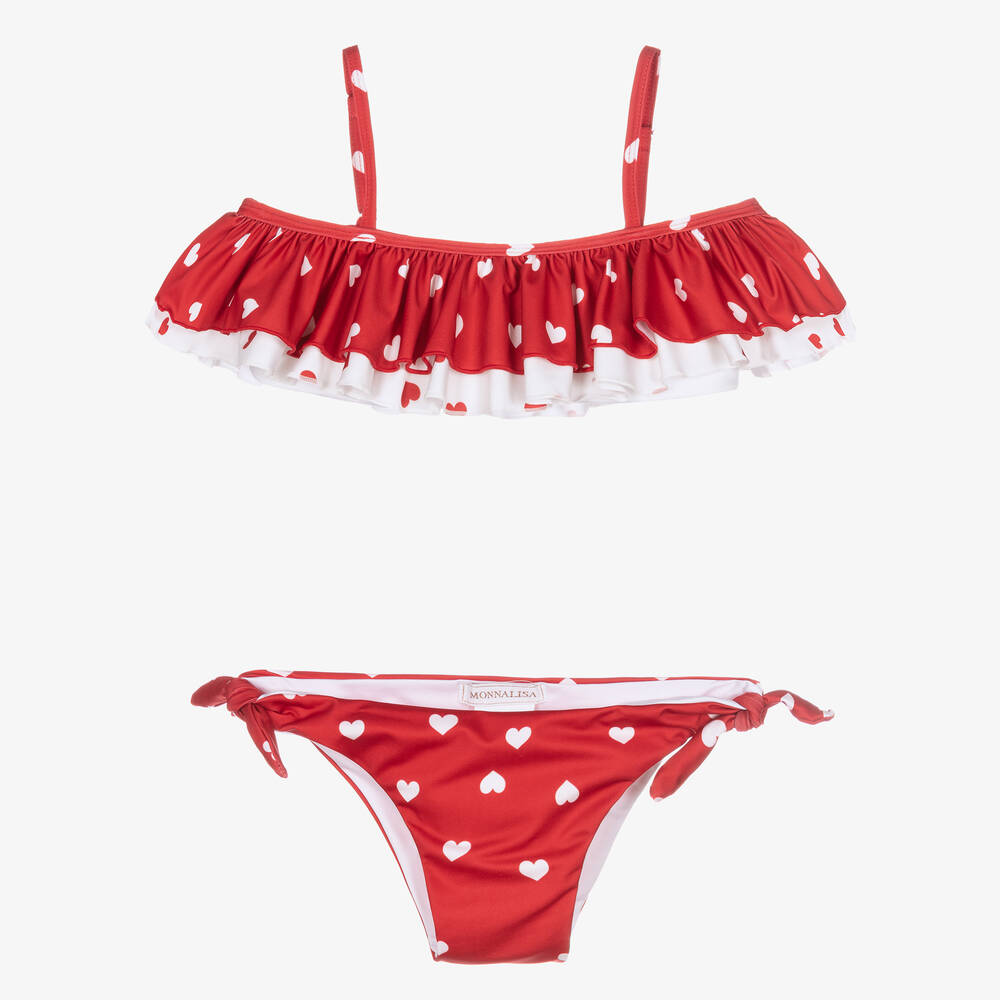 Monnalisa - Teen Girls Red Hearts Bikini | Childrensalon