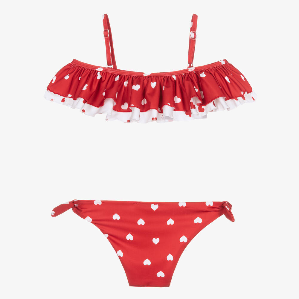 Monnalisa - Teen Girls Red Hearts Bikini | Childrensalon Outlet