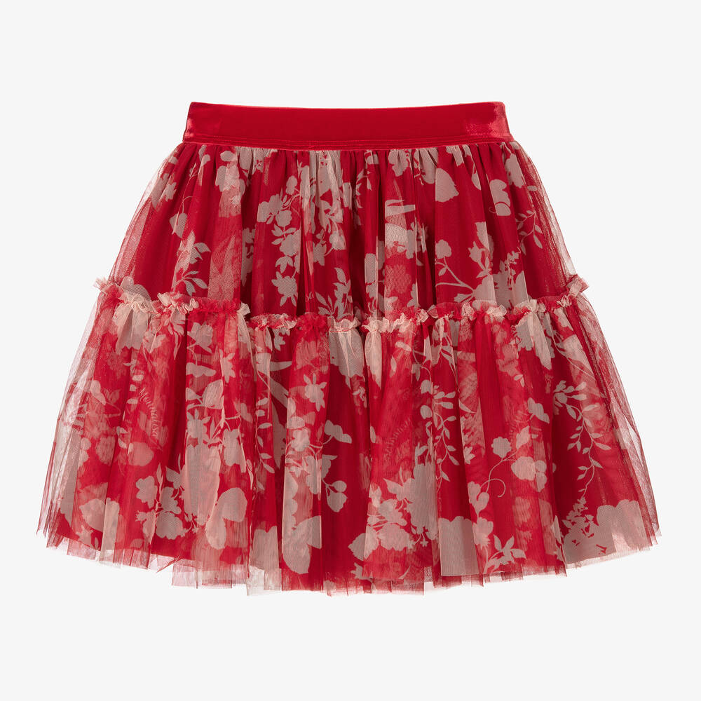 Monnalisa-تنورة توتو تينز بناتي تول لون أحمر | Childrensalon Outlet