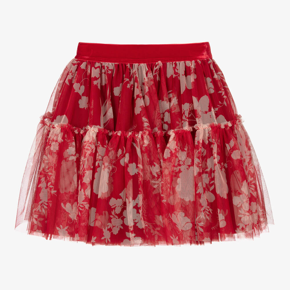 Monnalisa - Teen Girls Red Tulle Skirt | Childrensalon