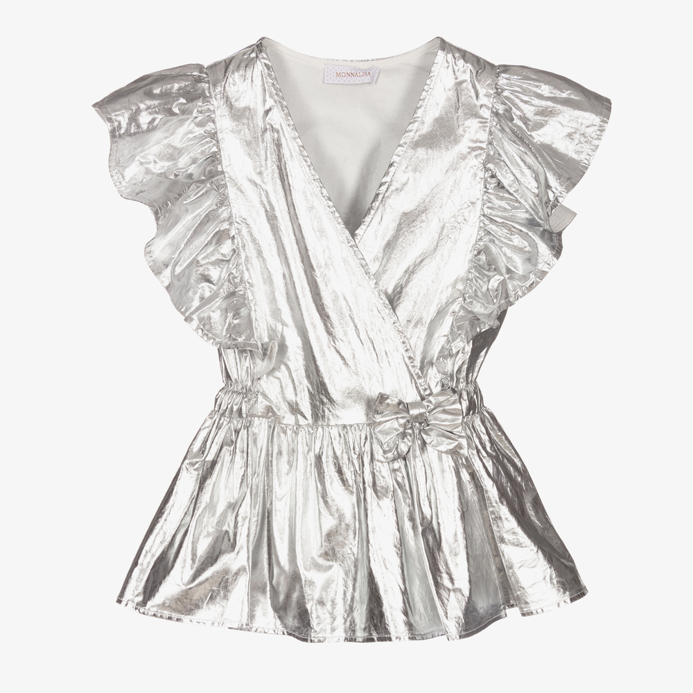 Monnalisa - Teen Girls Silver Blouse | Childrensalon