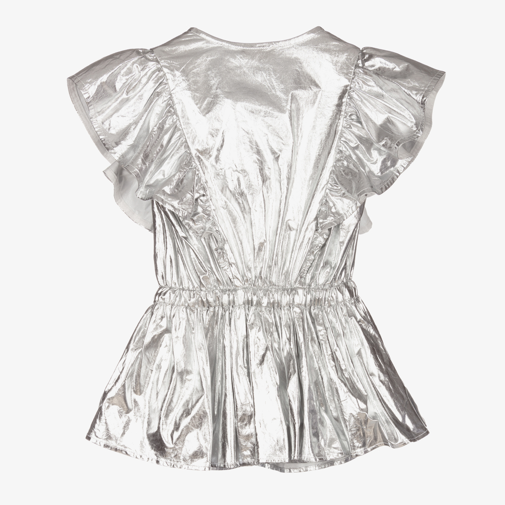 Monnalisa-بلوز تينز بناتي قطن لون فضّي | Childrensalon Outlet