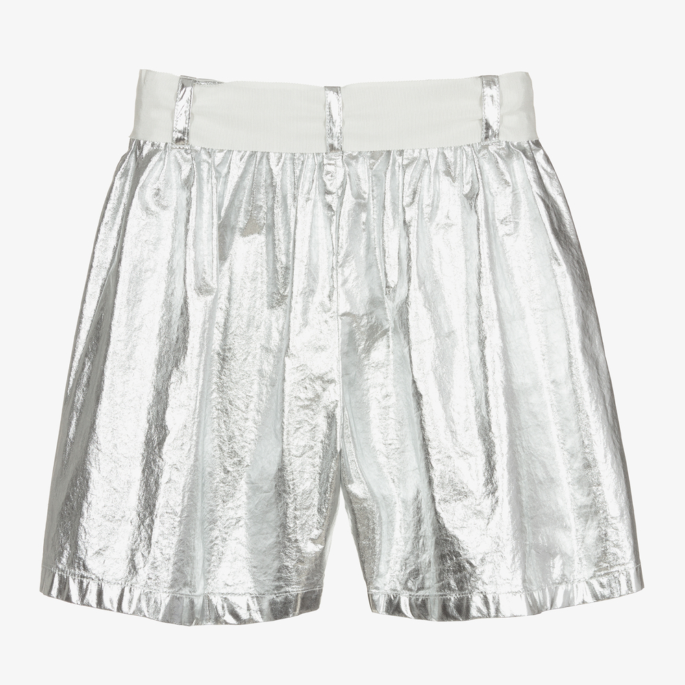 Girls silver sales shorts