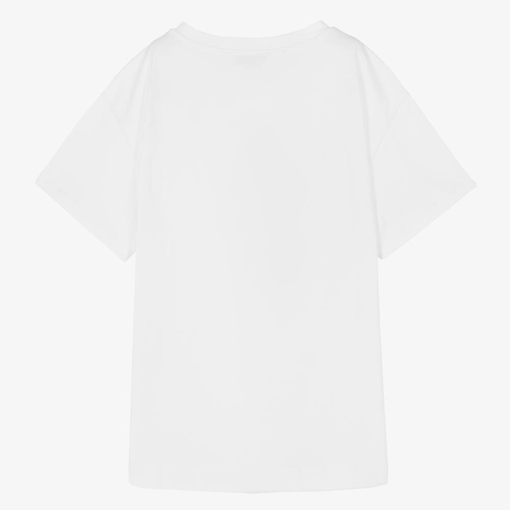 Monnalisa-تيشيرت تينز بناتي قطن لون أبيض | Childrensalon Outlet