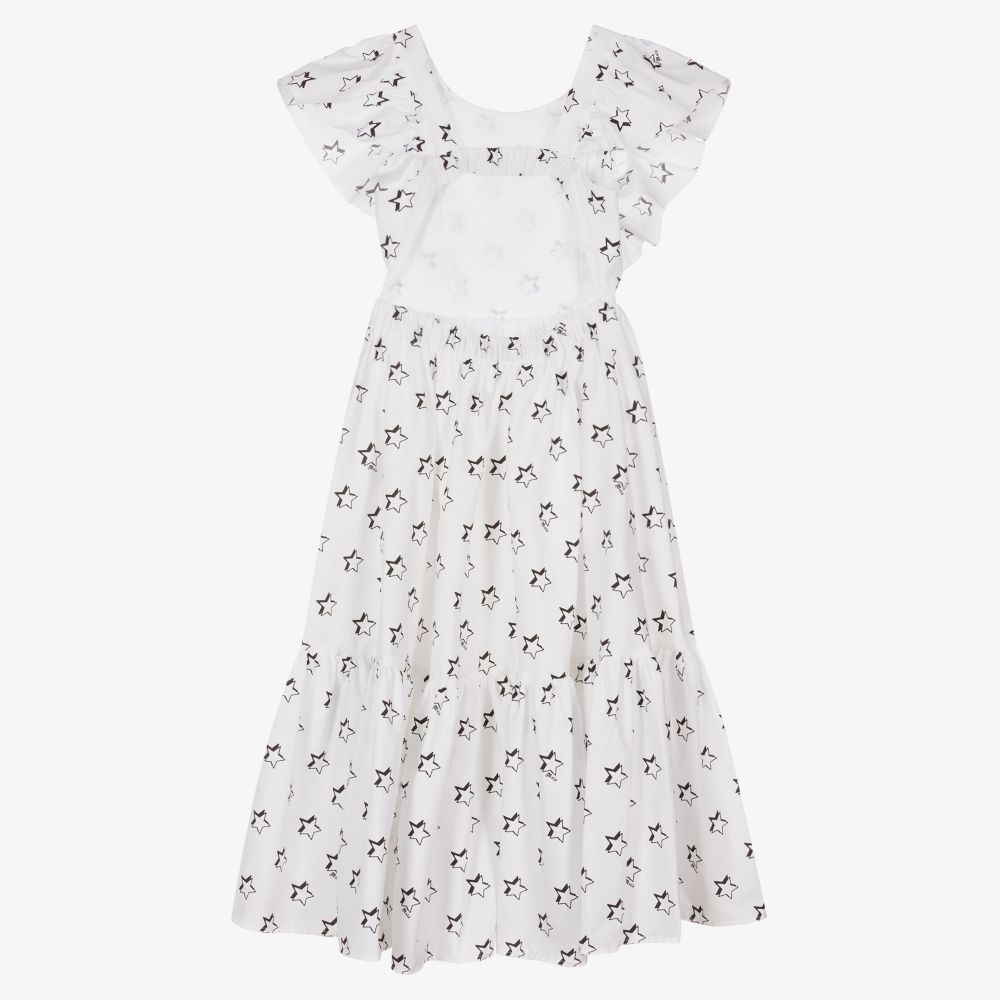 Monnalisa-Teen Girls White Cotton Dress | Childrensalon Outlet