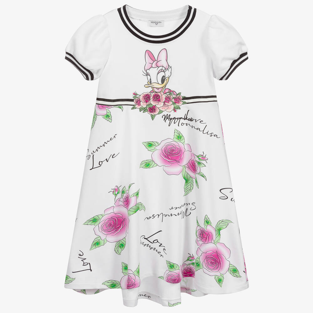 Monnalisa-Teen Girls White Disney Dress | Childrensalon Outlet
