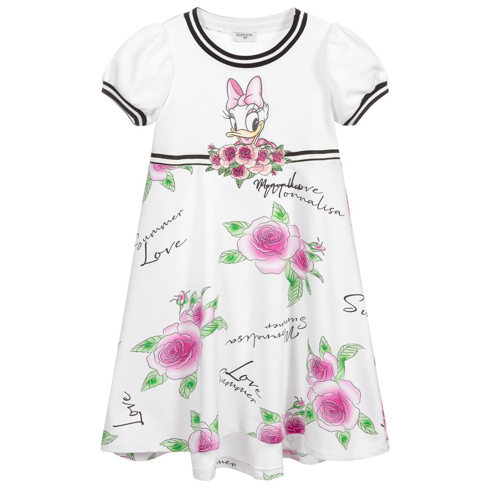 Monnalisa - Белое платье из джерси для девушек | Childrensalon