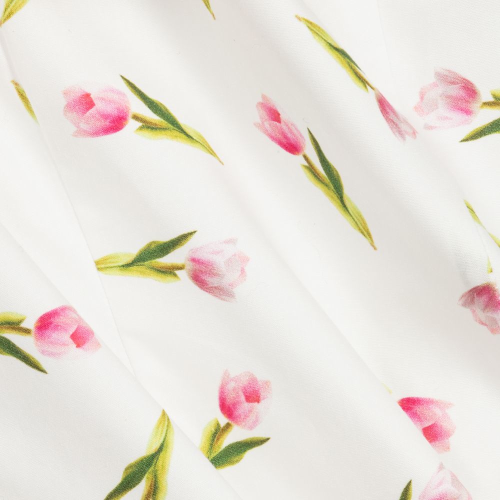 Monnalisa-Teen Girls White Floral Blouse | Childrensalon Outlet