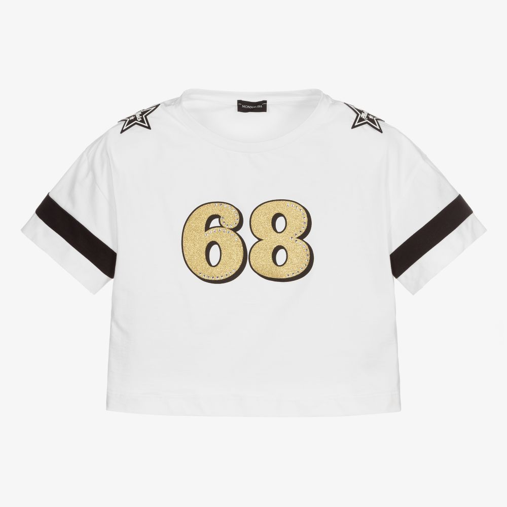 Monnalisa - Teen Girls White Football Top | Childrensalon