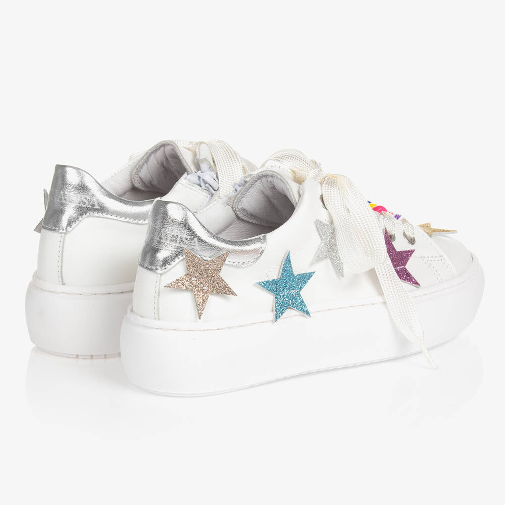 Girls white glitter discount trainers