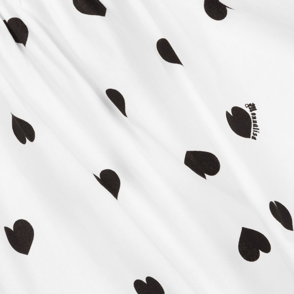 Monnalisa-Белое платье с сердечками для девочек-подростков | Childrensalon Outlet