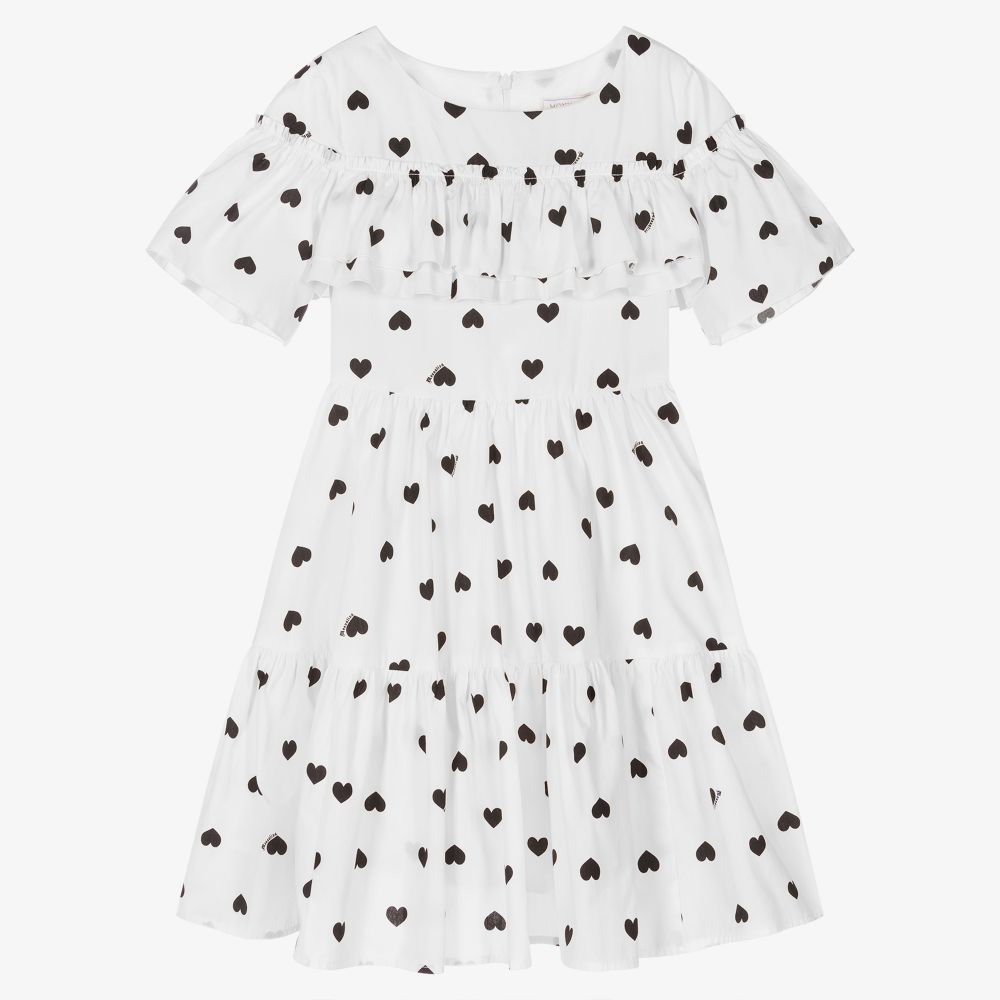White and black heart dress online
