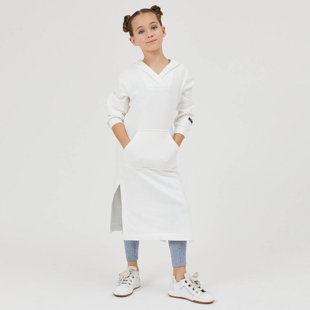 Monnalisa-Teen Girls White Leather Trainers | Childrensalon Outlet