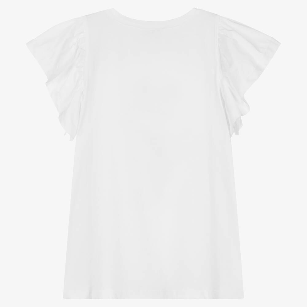 Monnalisa-Teen Girls White Lola Bunny T-Shirt | Childrensalon Outlet