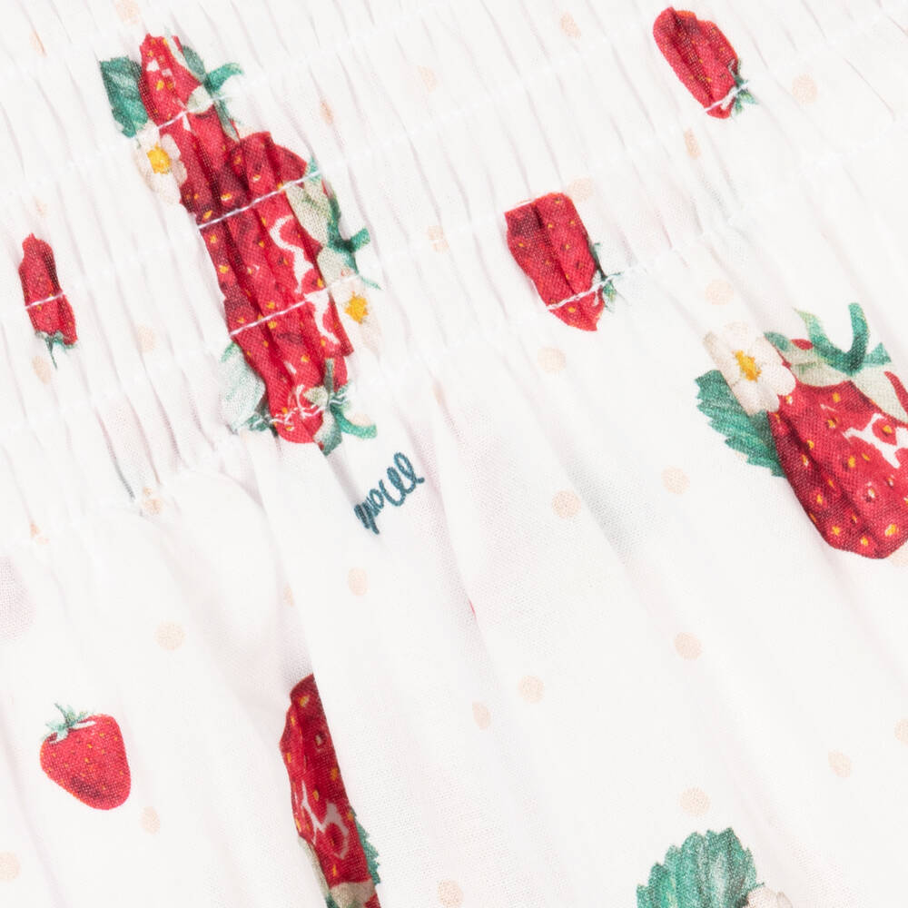 Monnalisa-Teen Girls White Strawberry Print Skirt Set | Childrensalon Outlet