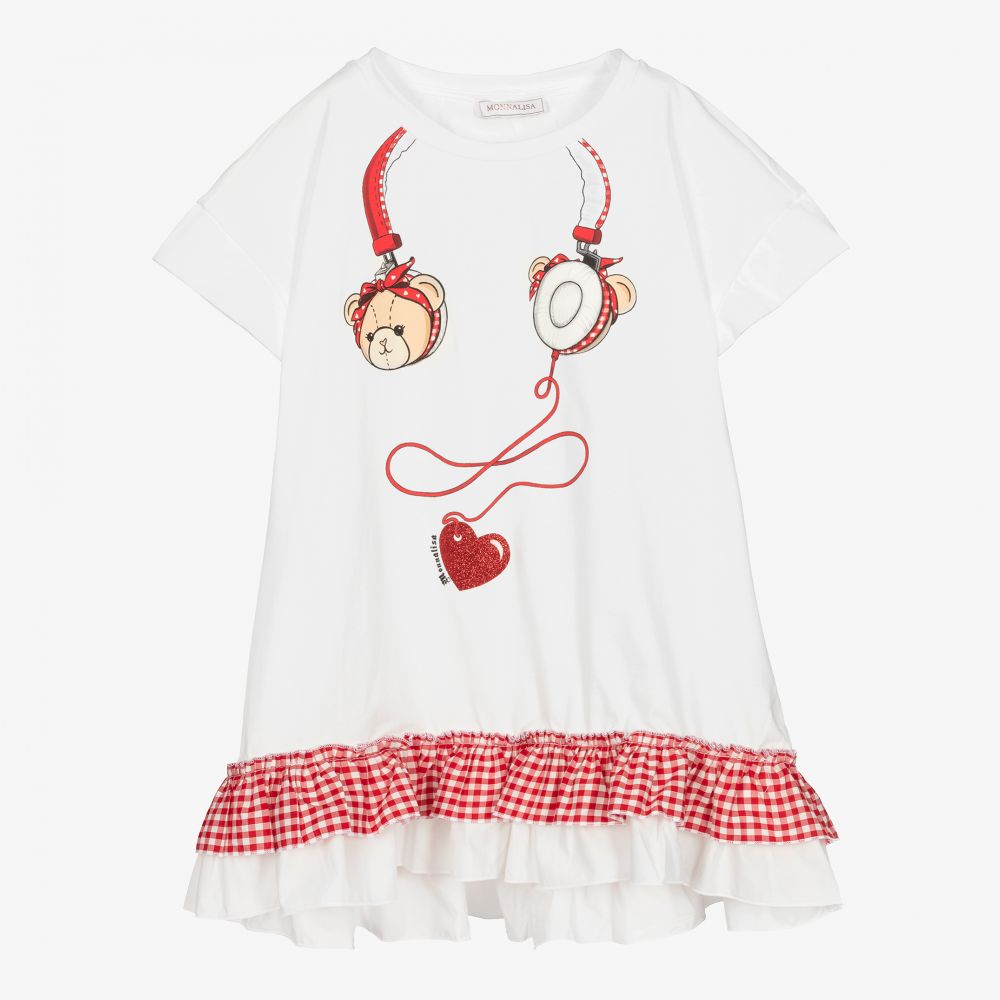 Monnalisa-Teen Girls White Tunic Top | Childrensalon Outlet
