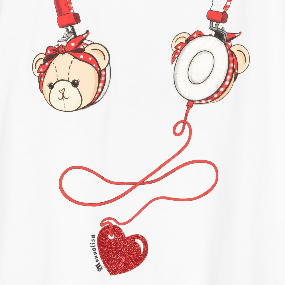 Monnalisa-توب تونيك تينز بناتي قطن لون أبيض | Childrensalon Outlet