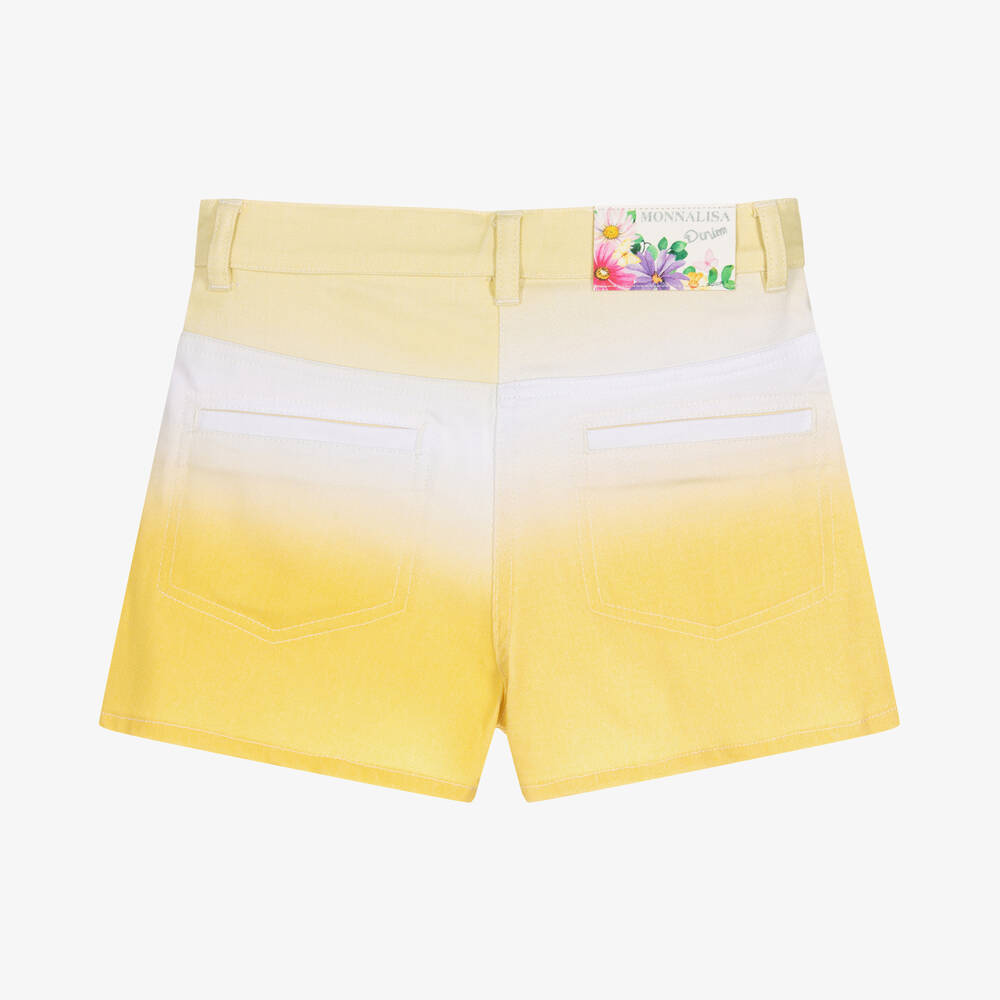 Monnalisa-Teen Girls Yellow Ombré Denim Shorts | Childrensalon Outlet