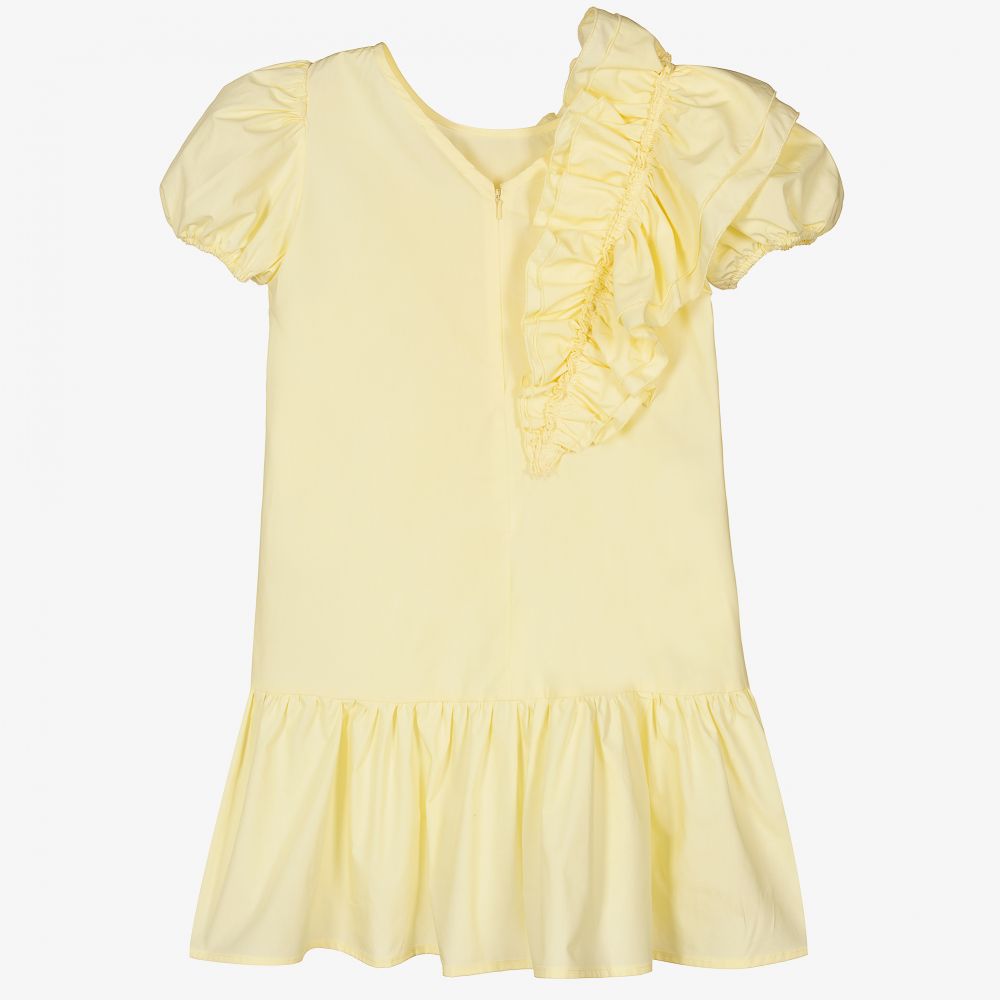 Monnalisa-Teen Girls Yellow Ruffle Dress | Childrensalon Outlet