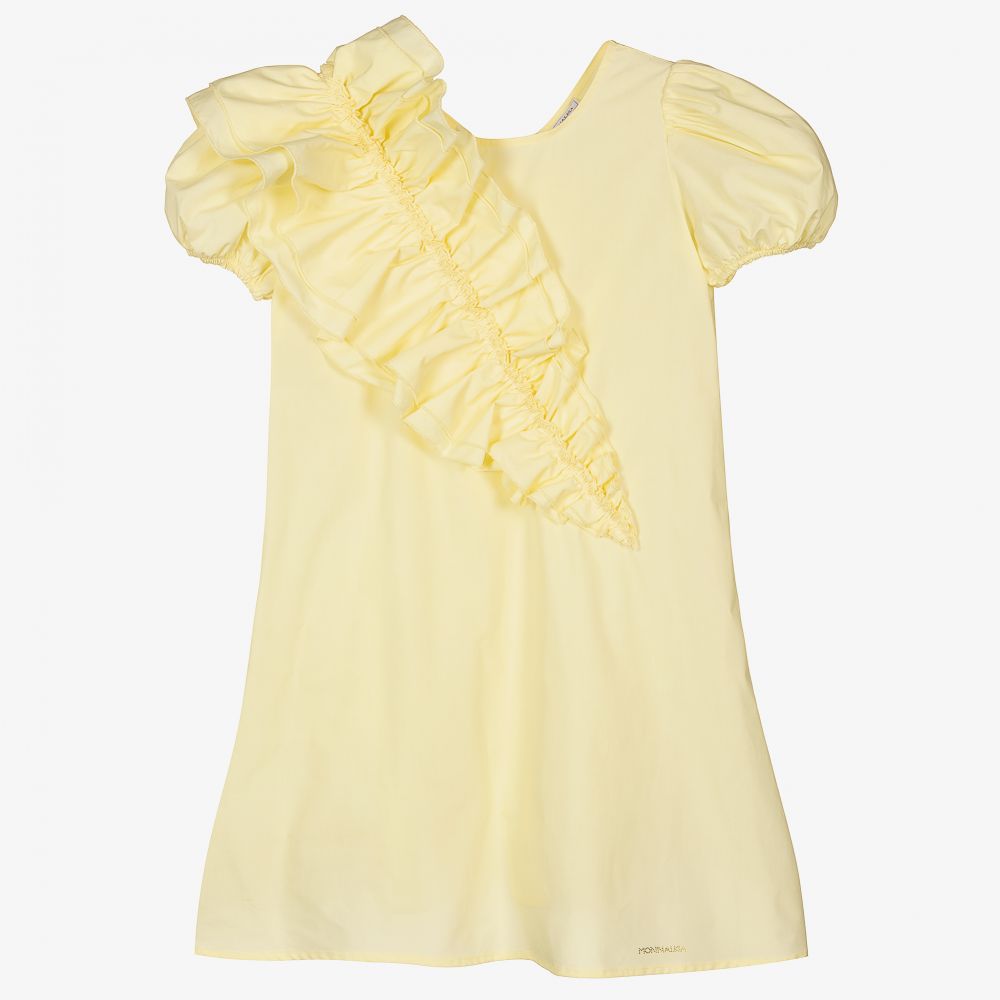 Monnalisa-Teen Girls Yellow Ruffle Dress | Childrensalon Outlet