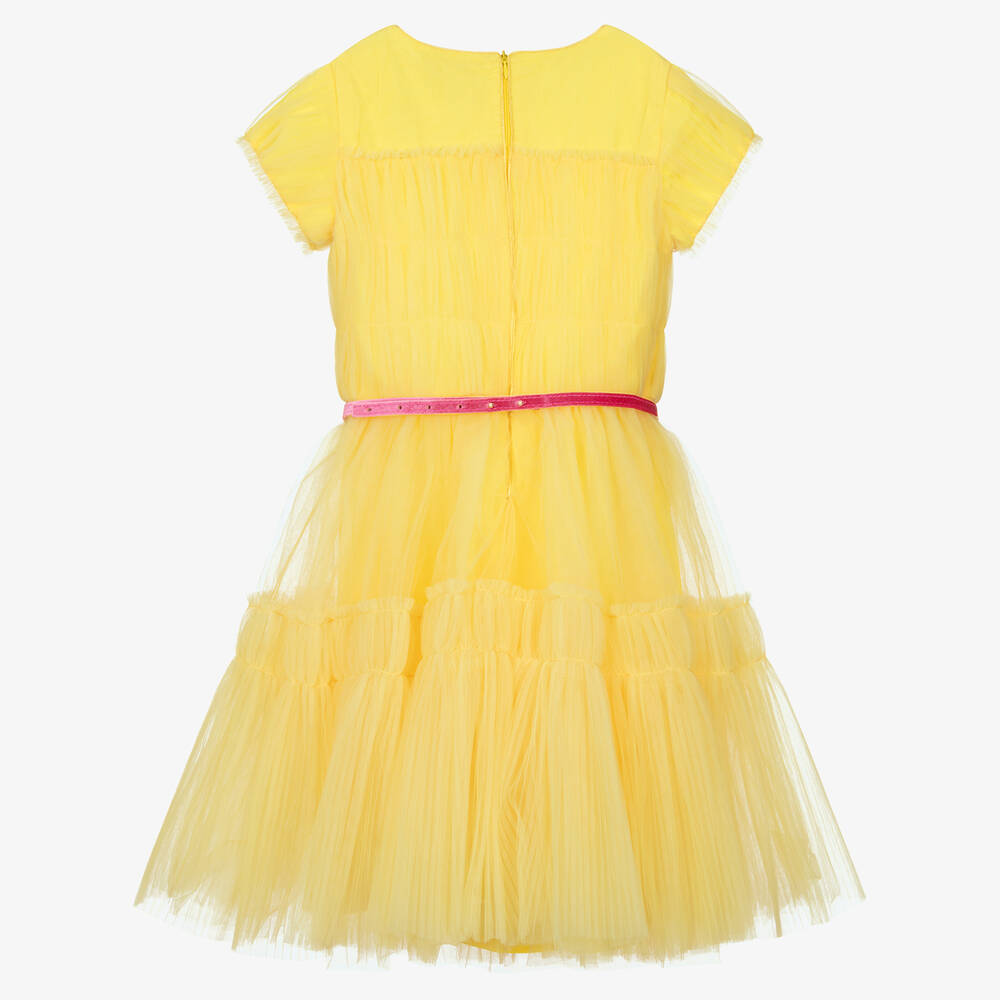 Monnalisa-Желтое платье из тюля | Childrensalon Outlet