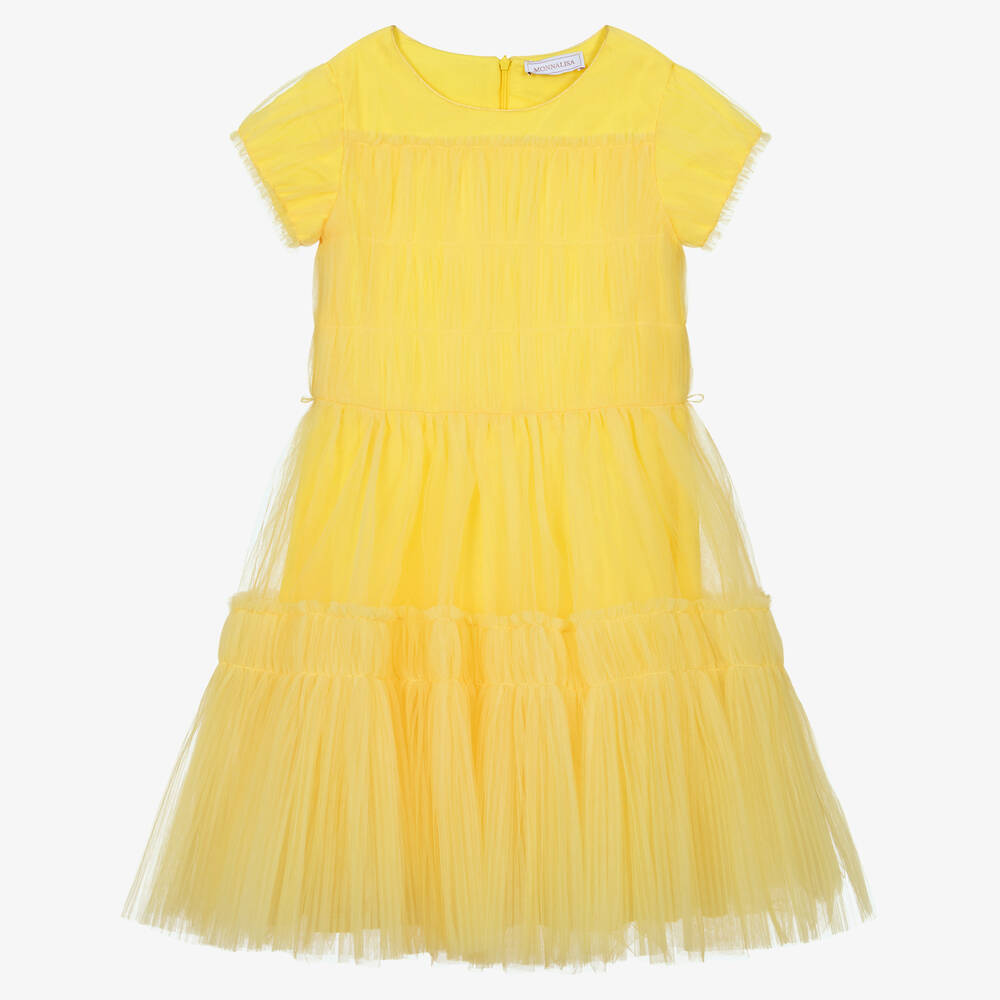 Monnalisa-Желтое платье из тюля | Childrensalon Outlet