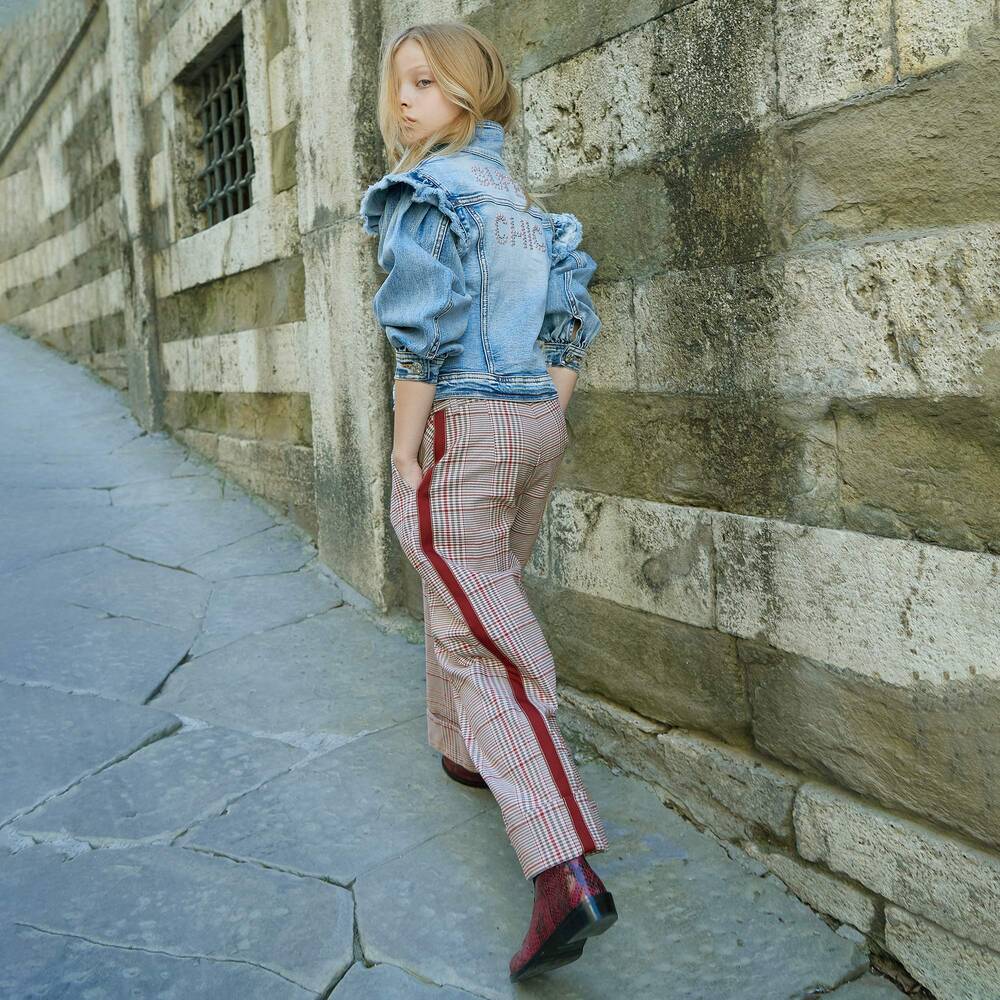 Monnalisa Шик-Teen Grey Check Trousers | Childrensalon Outlet