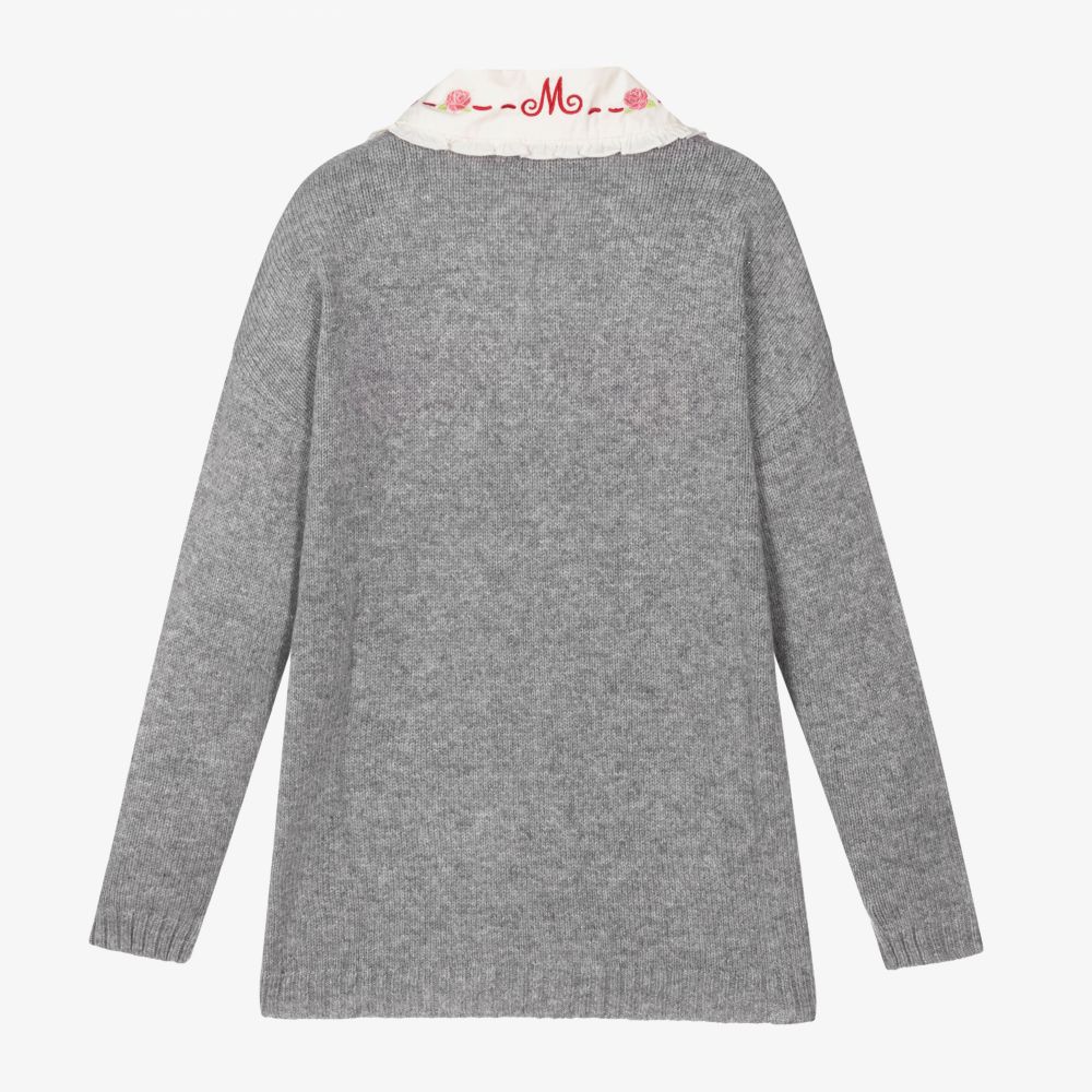 Monnalisa-Серый вязаный кардиган для подростков | Childrensalon Outlet