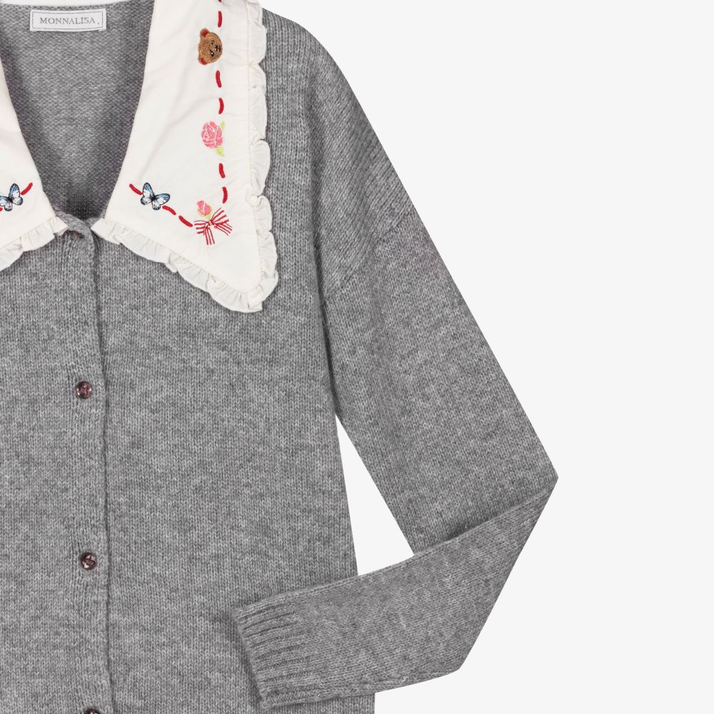Monnalisa-Серый вязаный кардиган для подростков | Childrensalon Outlet
