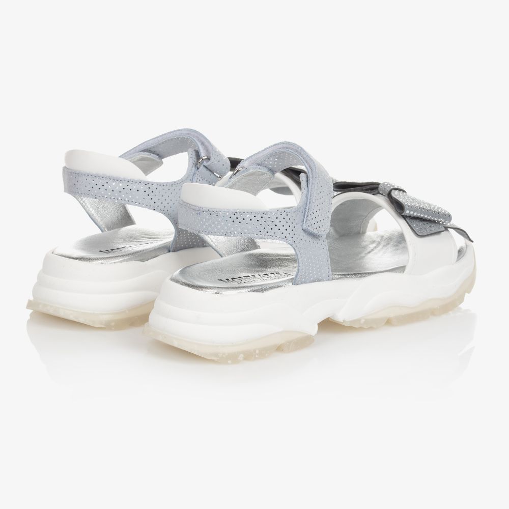 Monnalisa-Teen Grey Leather Sandals | Childrensalon Outlet