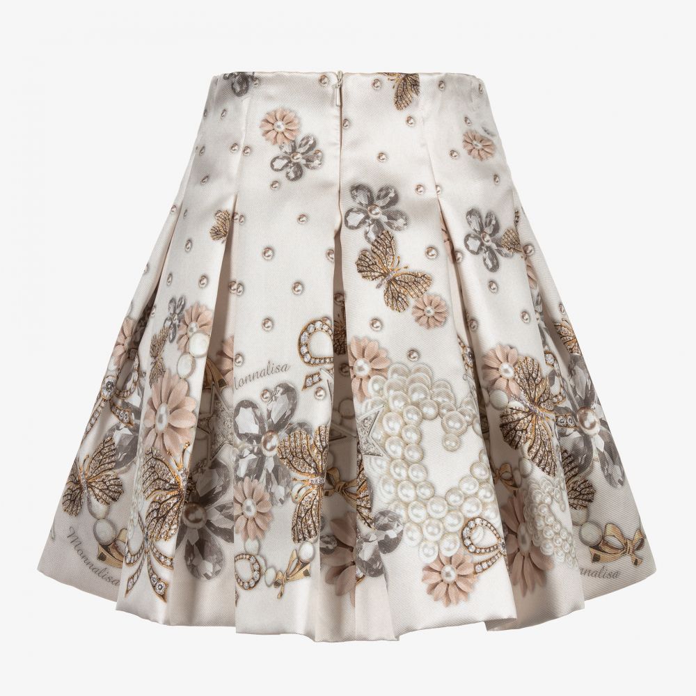 Monnalisa-Teen Ivory Butterfly Skirt | Childrensalon Outlet