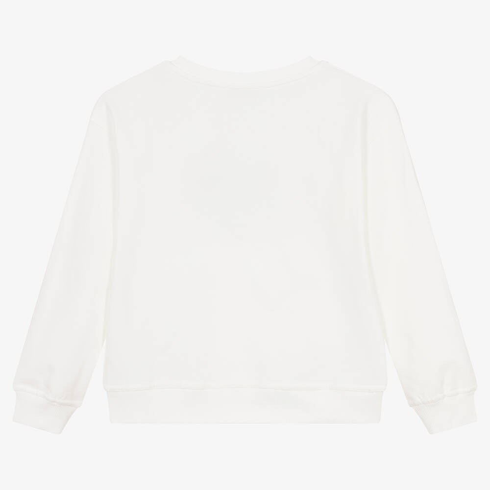 Monnalisa-Teen Ivory Cotton Pink Panther Sweatshirt | Childrensalon Outlet