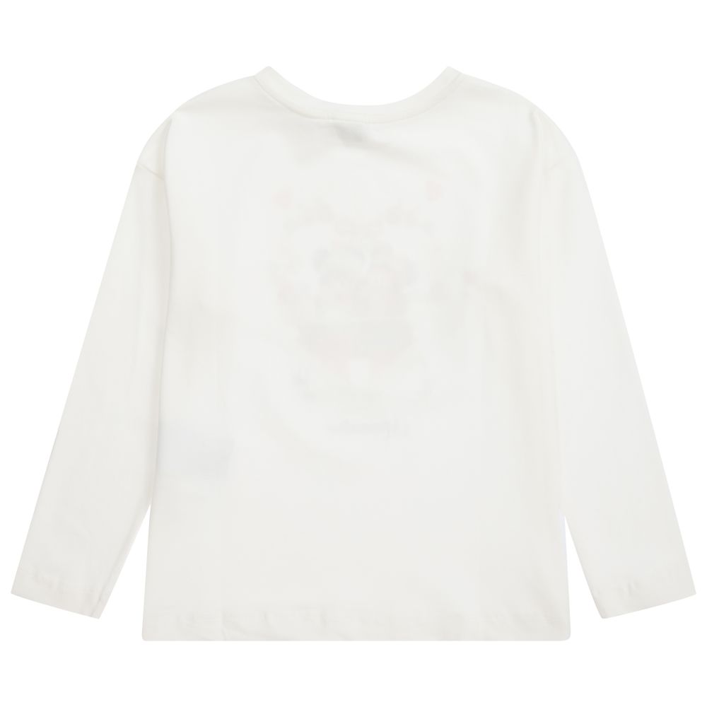 Monnalisa-Teen Ivory Disney Logo Top | Childrensalon Outlet