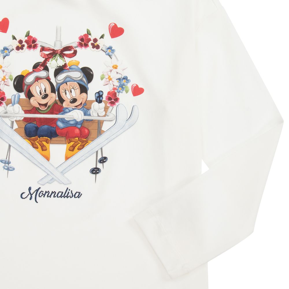 Monnalisa-Teen Ivory Disney Logo Top | Childrensalon Outlet