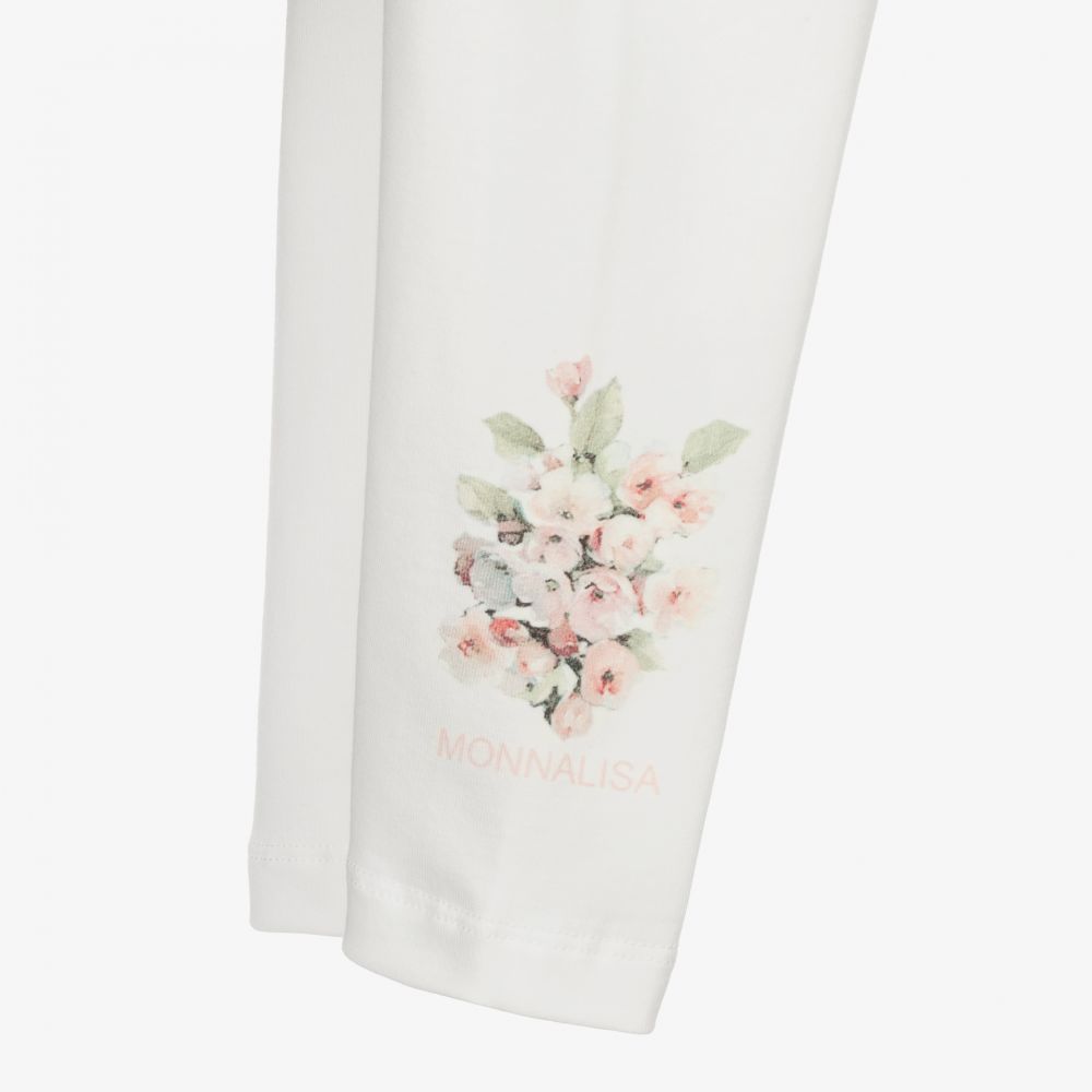 Monnalisa-Кремовые легинсы для подростков | Childrensalon Outlet