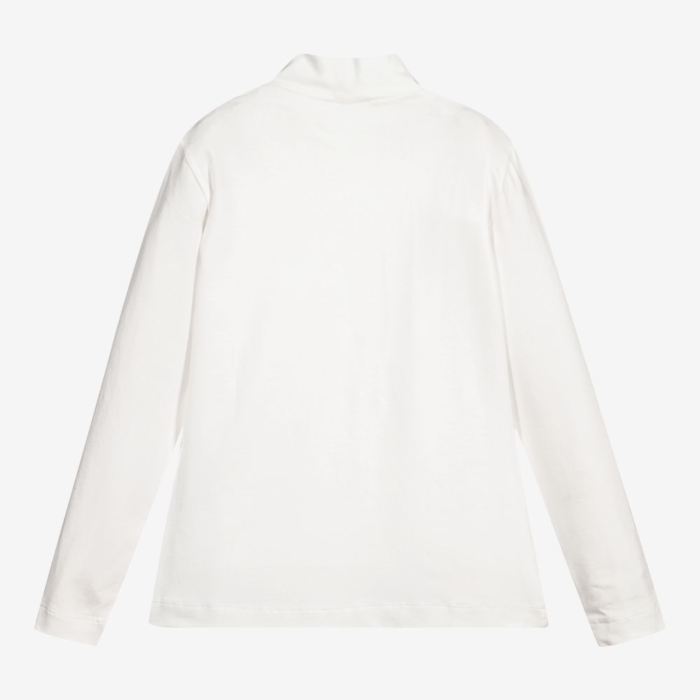 Monnalisa-Кремовый топ с высоким воротником для подростков | Childrensalon Outlet