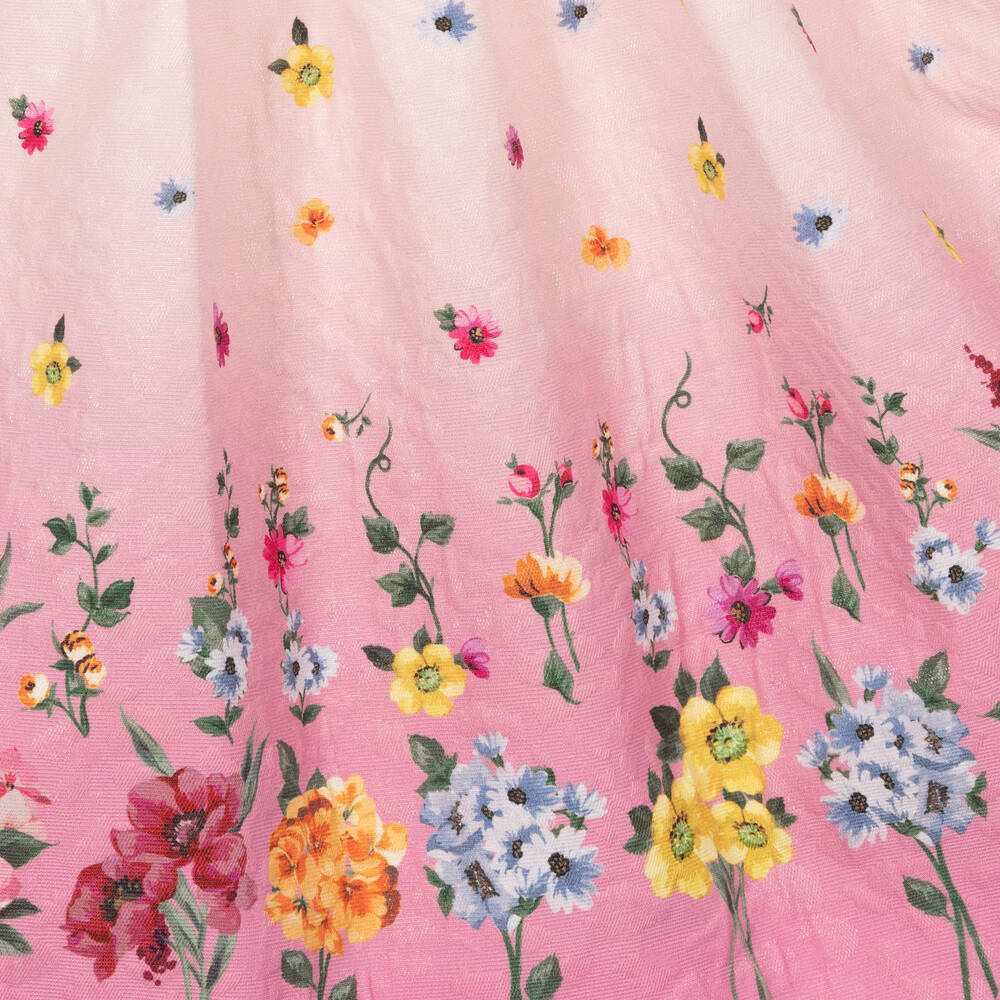 Monnalisa-Teen Ivory & Pink Floral Dress | Childrensalon Outlet