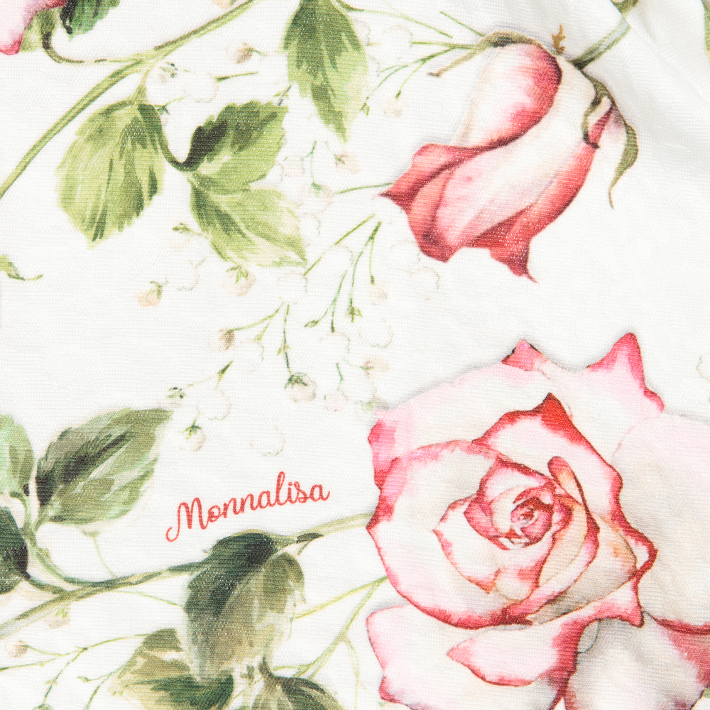 موناليزا Chic-تنورة  لون عاجي و أحمر بطبعة ورود | Childrensalon Outlet