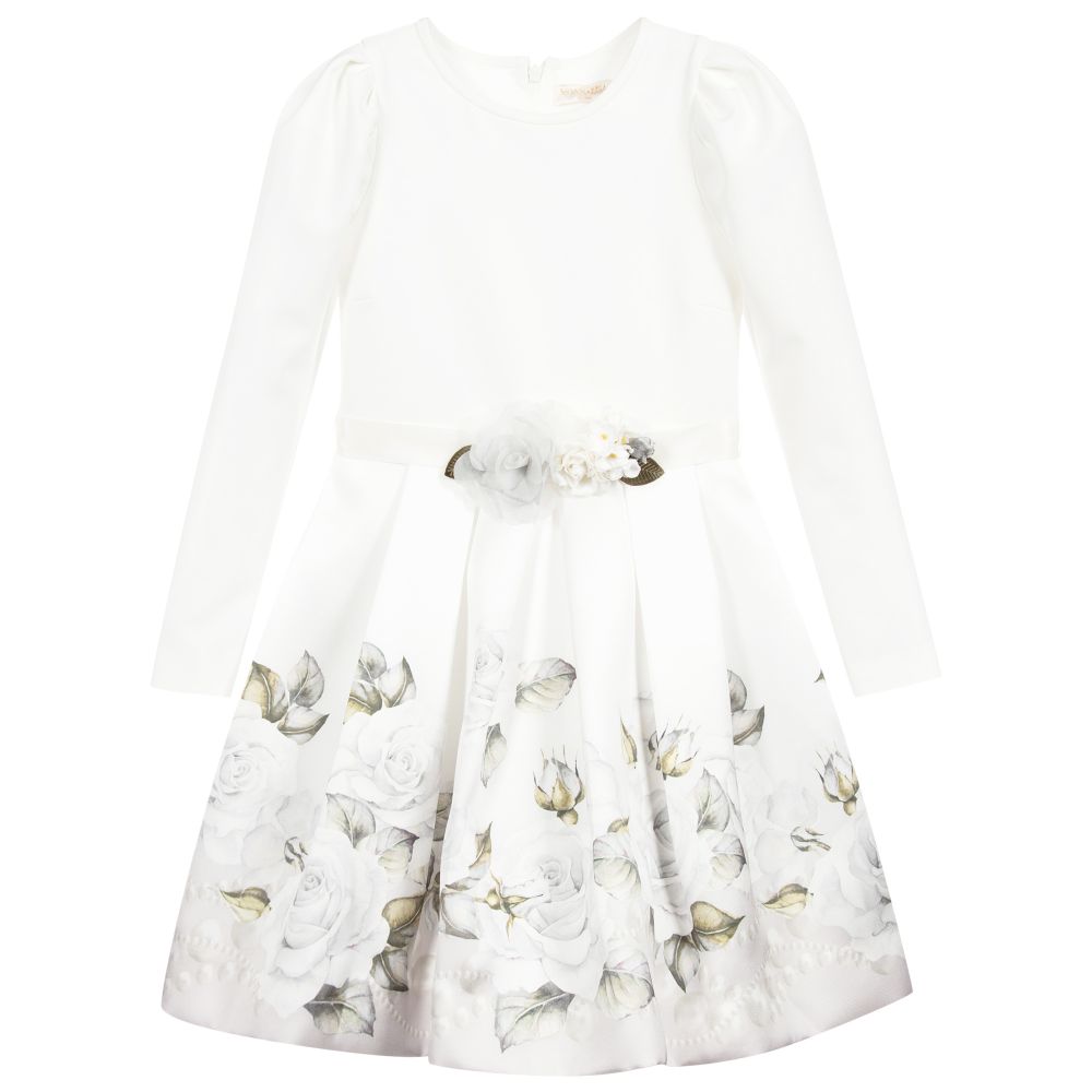 Monnalisa - Teen Ivory Roses Dress | Childrensalon