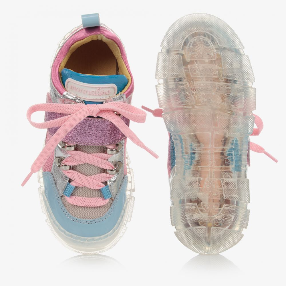 Monnalisa-Teen Pink & Blue Trainers | Childrensalon Outlet
