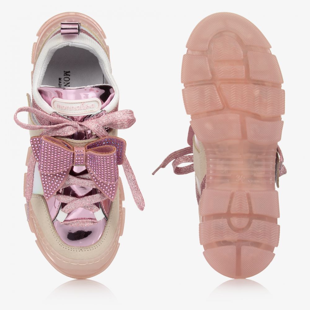 Pink bow trainers sale