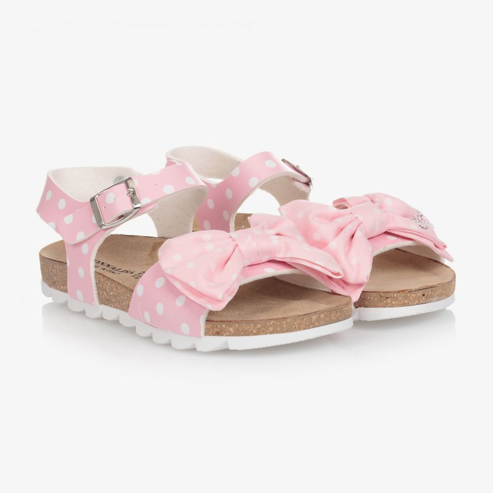 Monnalisa - Розовые сандалии с бантиками для подростков | Childrensalon