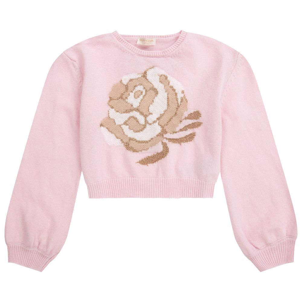 Monnalisa Chic - Teen Pink Cropped Sweater | Childrensalon
