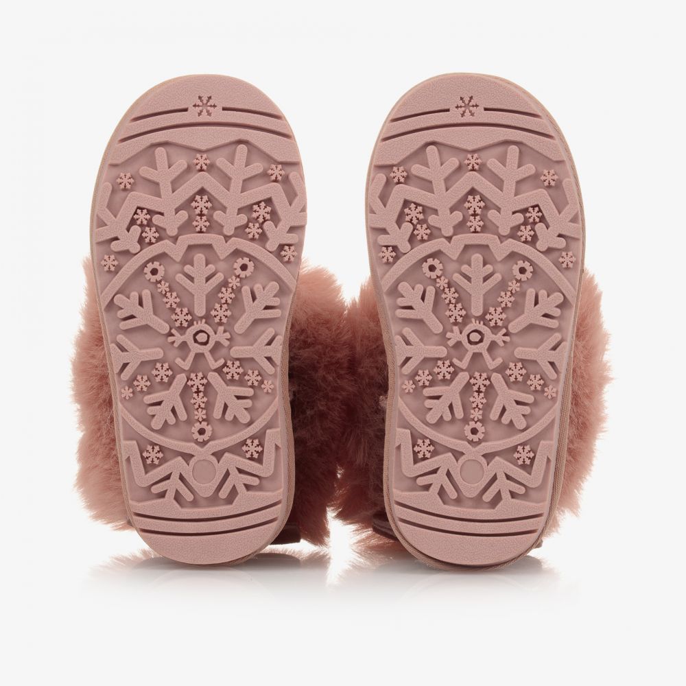 Monnalisa-Teen Pink Faux Fur Boots | Childrensalon Outlet