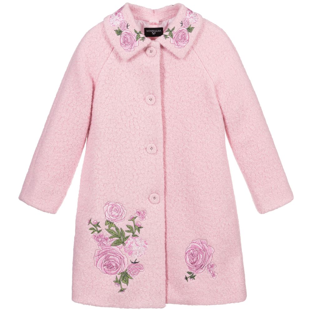 Boucle coat pink store