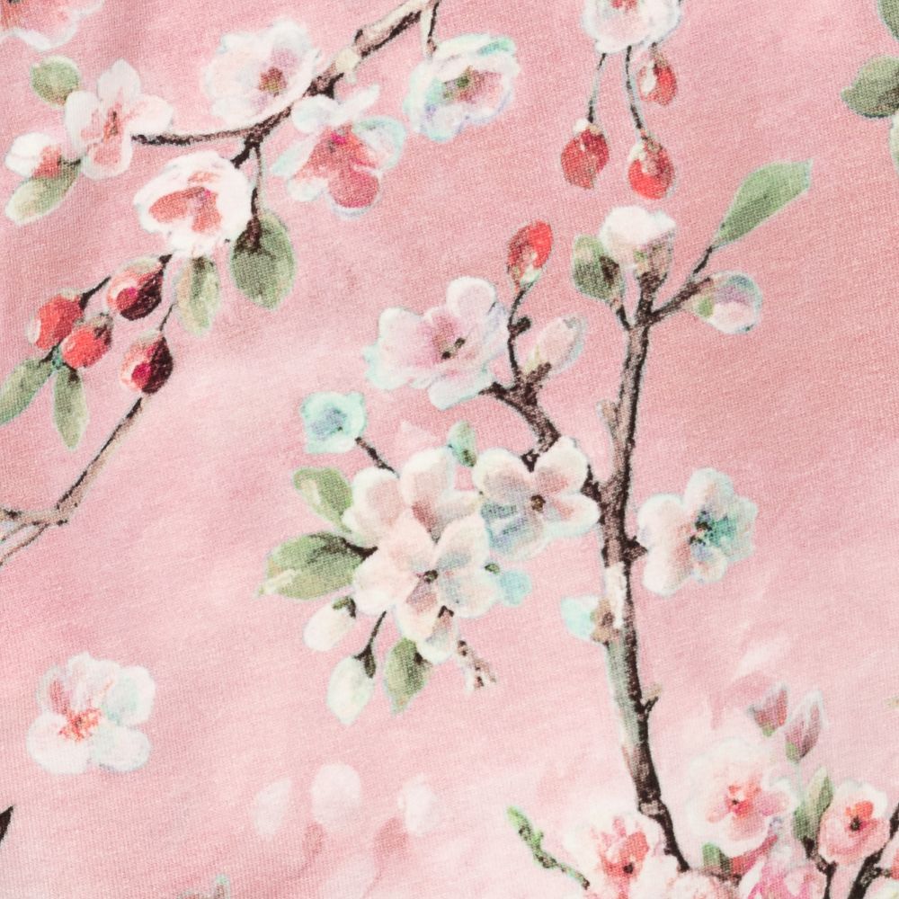 Monnalisa-جوغرز تينز بناتي قطن جيرسي لون زهري بطبعة ورود | Childrensalon Outlet