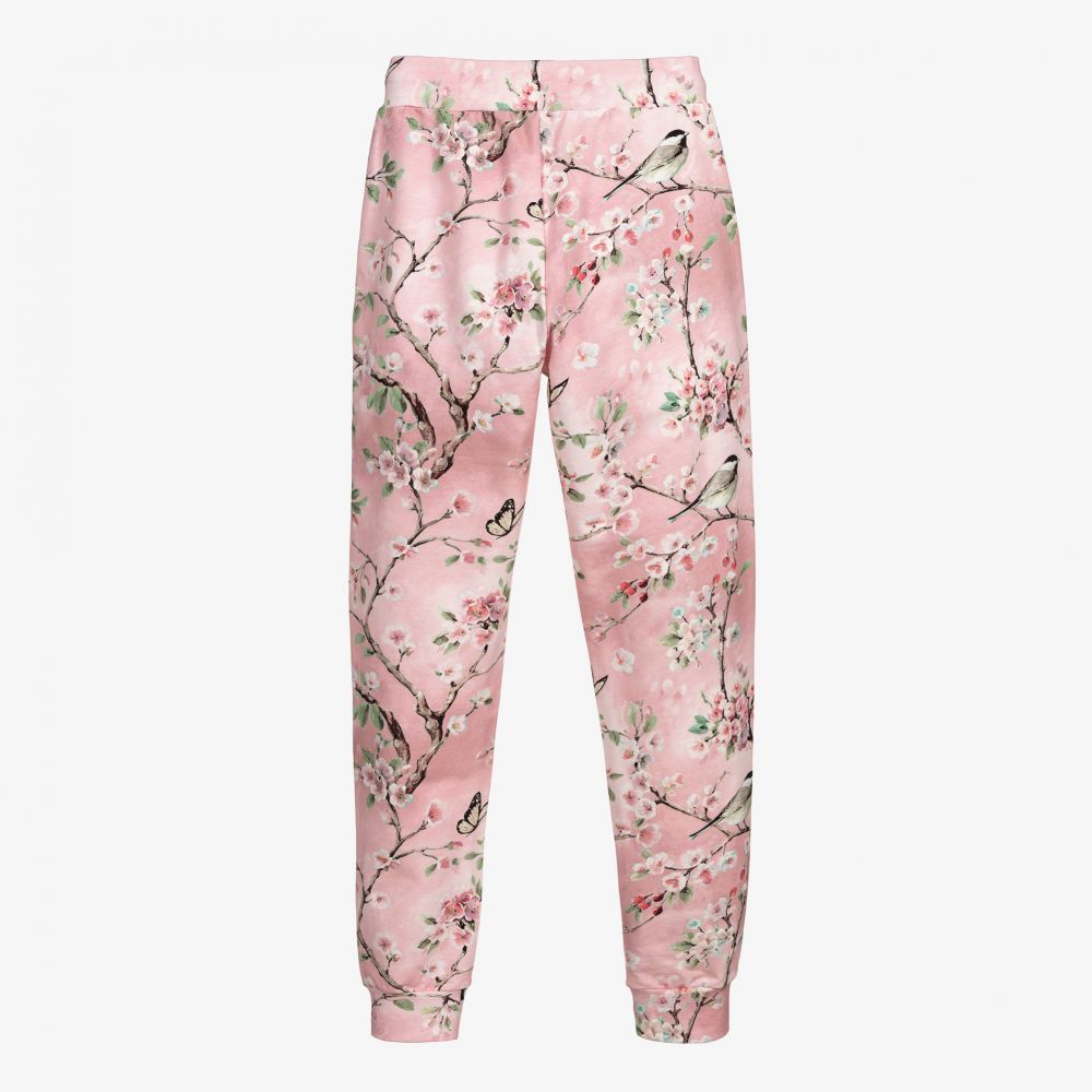 Monnalisa-جوغرز تينز بناتي قطن جيرسي لون زهري بطبعة ورود | Childrensalon Outlet