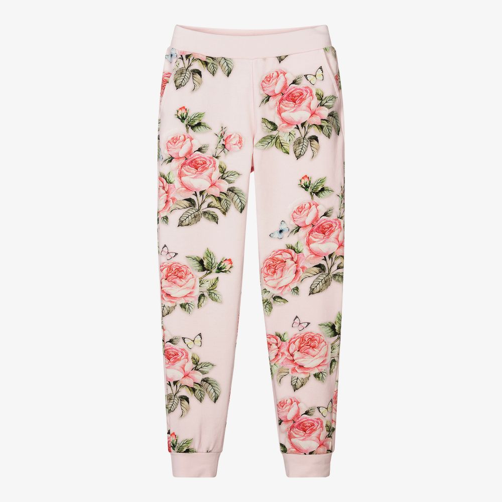 Monnalisa - Rosa Jogginghose mit floralem Design | Childrensalon